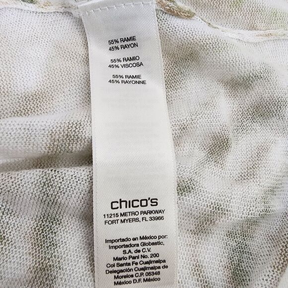 Chico's Cardigan Size 2 Large Open Front Pastel Kiara Paisley Lightweight Boho - Picture 9 of 11